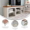 Flash Furniture Kilead Farmhouse TV Stand for up to 80in. Engineered Wood Console w/Open Storage, White w/Walnt Top GC-MBLK66-WH-GG - alternate 4